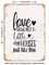 DECORATIVE METAL SIGN - Love Grows Best In Little Houses Just Like This - 2 - Vintage Rusty Look